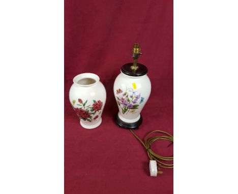 A Portmeirion table lamp; and a Portmeirion vase 