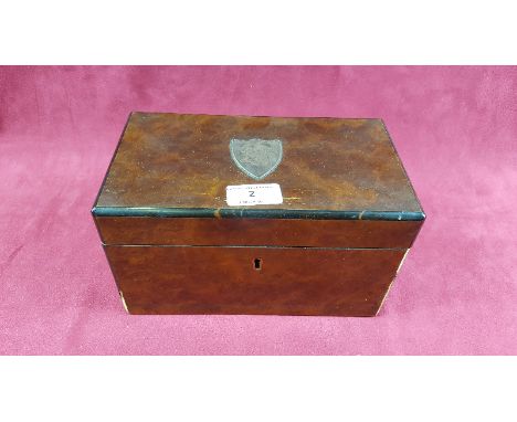A 19th Century walnut two compartment tea caddy 