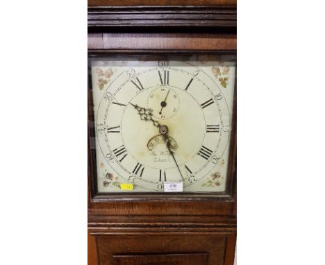 An 18th Century oak and mahogany cross banded longcase clock by J N Wright of Linton 