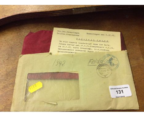 A German WW2 period arm band with letter