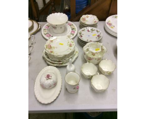 A Minton 'Marlow' patterned vase; a Royal Worcester 'Royal Garden' cake plate; a quantity of various floral decorated teaware