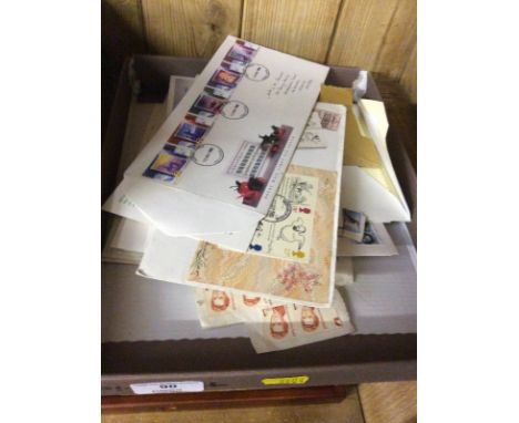 A tray of first day covers