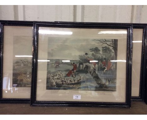 A set of six Bachelor's Hall coloured hunting prints