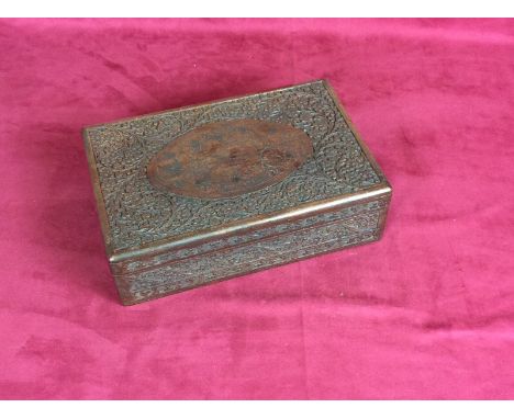 An Anglo Indian carved hardwood trinket box and a Regency mahogany two compartment tea caddy