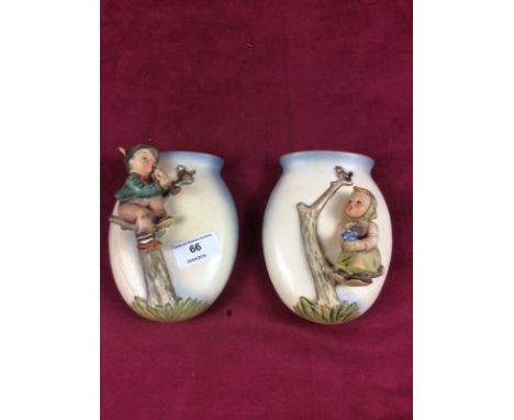 A pair of Goebel wall pockets