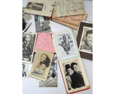 Four autograph albums and loose postcards, including autographs from Cardiff City players, Stanley Matthews, Billy Wright, Ji