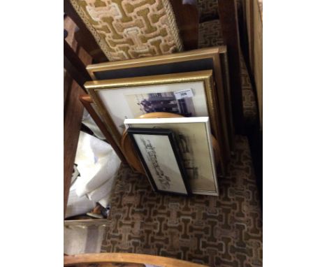 A black and white print depicting the Tidemill, Woodbridge and various pictures and prints 