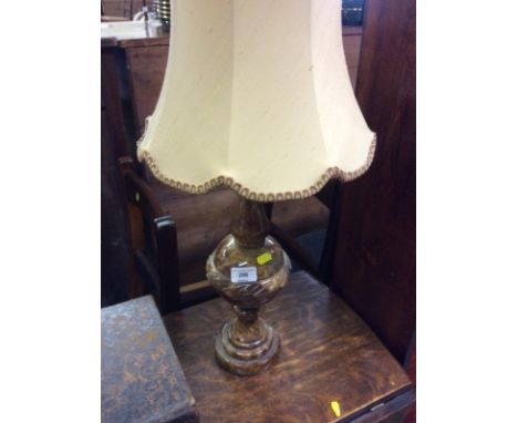 An onyx table lamp and shade