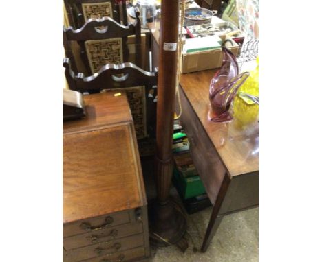 An Art Deco mahogany standard lamp and shade