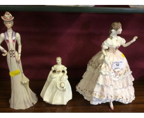 A Royal Worcester figurine 'The Fairest Rose' AF; together with a Coalport figurine 'Gil' and one other figurine