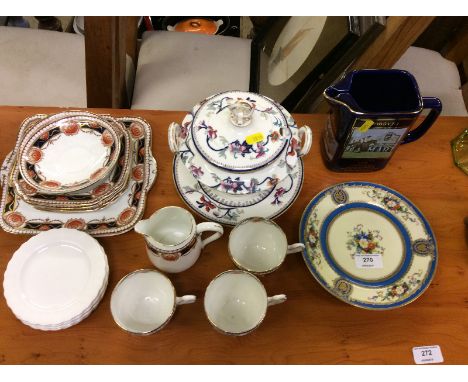 A quantity of 'Heathcoat' teaware; two Noritake floral decorated plates; a Martell advertising jug; a Royal Worcester sucrier