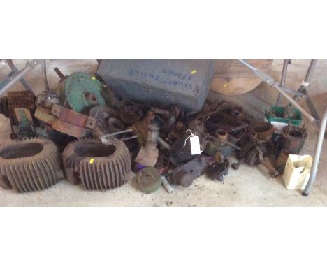A large quantity of Stuart Turner stationary engine spares to include various castings, pulleys, crank shafts, gears etc.