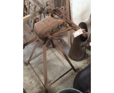 A Rasspe sharpening machine for horse / tractor / mower blades - hand powered 