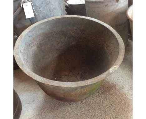 An old cast iron copper, drilled out as a planter AF