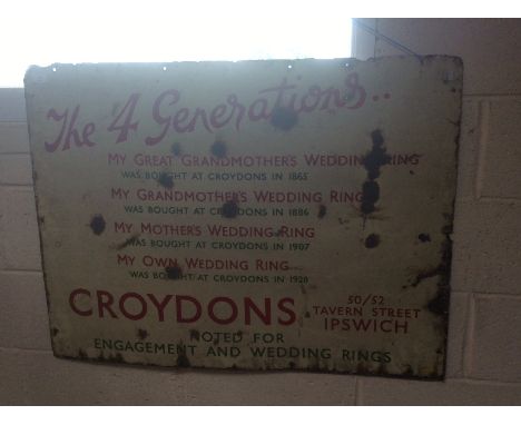 A Croydon's of Ipswich enamel advertising sign 