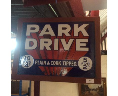 A double sided Park Drive enamel sign, (16ins. x 12ins. approx.)
