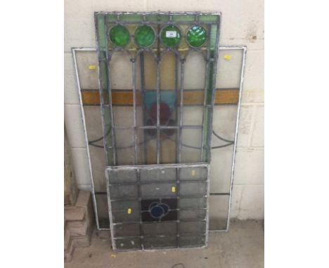 4x leaded light and stained glass window panes, AF