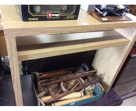 A light oak effect console table 