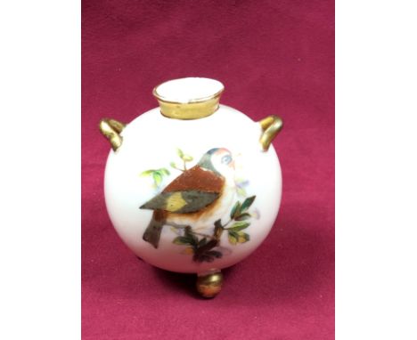 A Royal Worcester vase decorated with birds (restored)