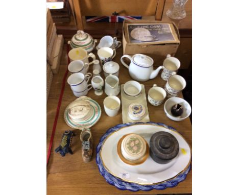 A quantity of various teaware; a meat plate; sucrier etc. 