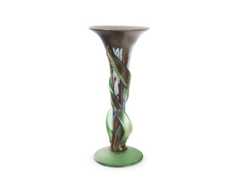 Glasvase im Stil von Loetznach Prof. Igor Müller, CSSR 1980er Jahr Höhe 33 cm, Durchmesser 14 cm