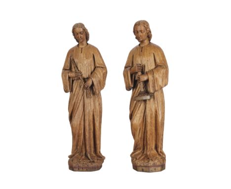 Adriaen van WeselUtrecht um 1415 - um 1490/99 Utrecht, NachfolgePaar Engel bei der AndachtIm Stil der flämischen Renaissance 