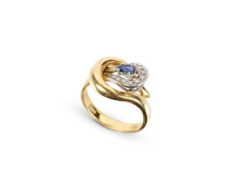 RingSaphir &amp; Brillanten (?)18kt Gelbgold gemarktRW 51Gewicht 4,8 g