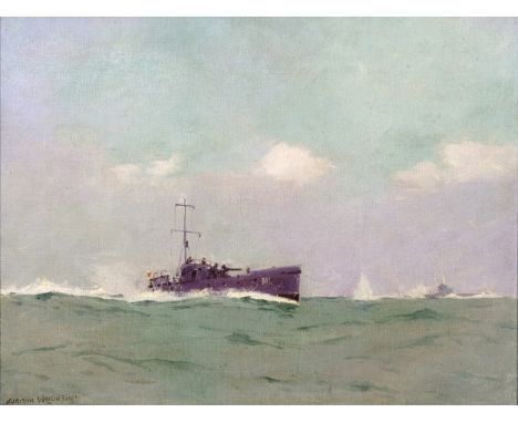 Norman Wilkinson Cambridge 1878 – 1971 United Kingdom MarineschiffÖl auf Leinwand auf Karton31 x 39 cm, mit Rahmen 44,5 x 53 