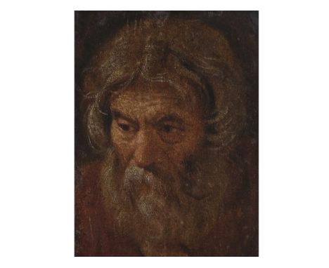Italienischer oder französischer Caravaggist17. JahrhundertPortrait eines bärtigen MannesStudienkopfÖl auf Papier auf Holztaf