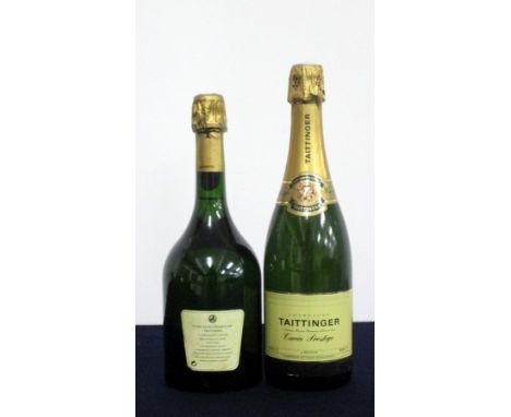 1 bt Taittinger Comtes de Champagne Blanc de Blancs Vintage Unknown, missing front label 1 bt Taittinger Cuvée Prestige NV Ab