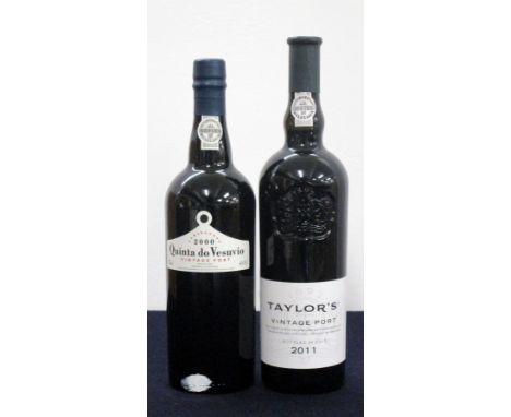 1 bt Quinta do Vesuvio 2000 Vintage Port 1 bt Taylors 2011 Vintage Port Above two bottles