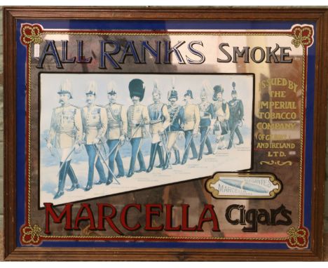 A vintage advertising wall mirror for Marcella Agars.