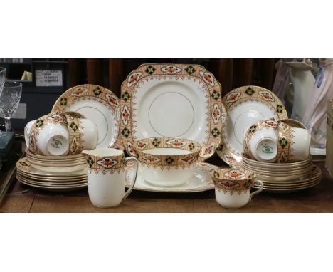 An Edwardian Gladstone china part tea service, 36 pieces.