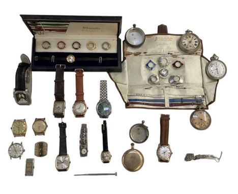 A group of sundry lady's and gentleman's wristwatches including Opolis, Lanco, an example with 17 rubis movement, a gold plat