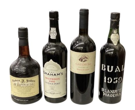 RED WINE &amp; PORT; a bottle of Gran Vino, 1994, Gaudium, 75cl, 13.5%, a bottle of 1996 Graham's Malvedos vintage port, 75cl