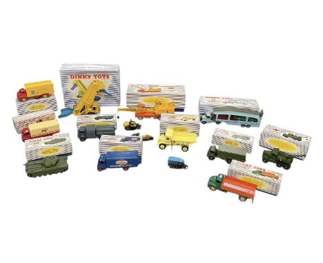 DINKY TOYS; a collection of boxed model vehicles including Comet Wagon with hinged tailboard, 932, Centurion Tank, 651, Recov