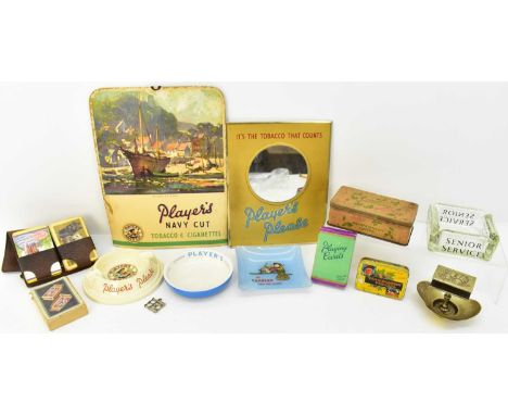 A quantity of various tobacco, cigar and cigarette memorabilia and collectables including advertising plaques, playing cards,