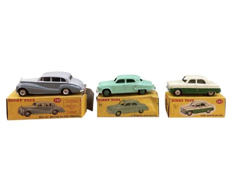 DINKY TOYS; a boxed Studebaker Land Cruiser, 172, a boxed Ford Zephyr Saloon, 162, and a boxed Rolls-Royce Silver Wraith, num