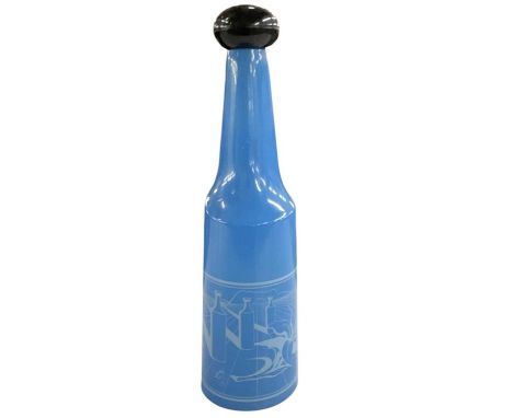 SALVADOR DALI FOR ROSSO ANTICO; a 1970s blue glass bottle, with plastic screw cap lid, inscribed verso 'Salvador Dali N.2, wi