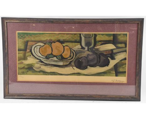 † GEORGES BRAQUE (1882-1963); a limited edition signed print, 'Still Life of Fruit', signed lower right and numbered in penci