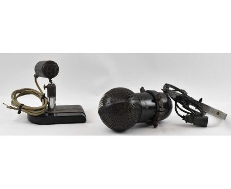 RCA; a Cardioid Ribbon 'Skunk' microphone, type KU2A, with metal suspension bracket, height approx 23cm, and a further RCA ta