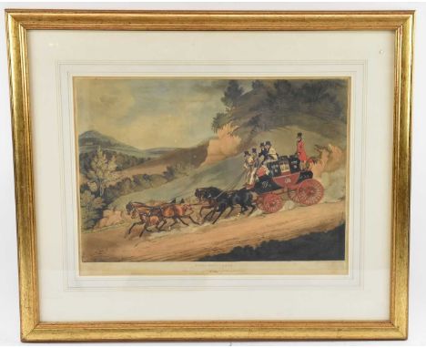 JAMES POLLARD (1792-1867); a 19th century hand coloured engraving, 'Royal Mail Coach', published by R Pollard &amp; Sons, Hol