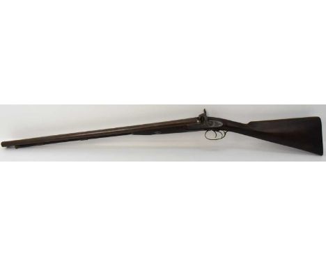 ROBERT S GARDEN; a 19th century double barrel percussion cap shotgun, marked 'Rob S Garden' to the side lock, with floral det