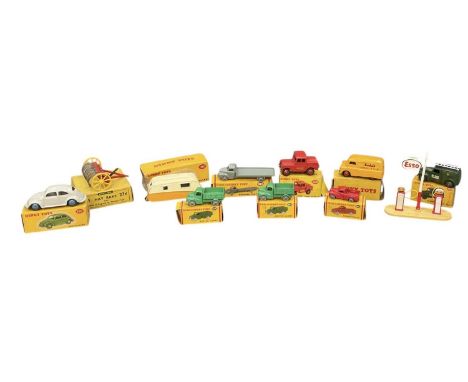 DINKY TOYS; a collection of boxed model vehicles and wagons including two Dublo Austin lorries, 064, Dublo Morris Pick-Up, 06