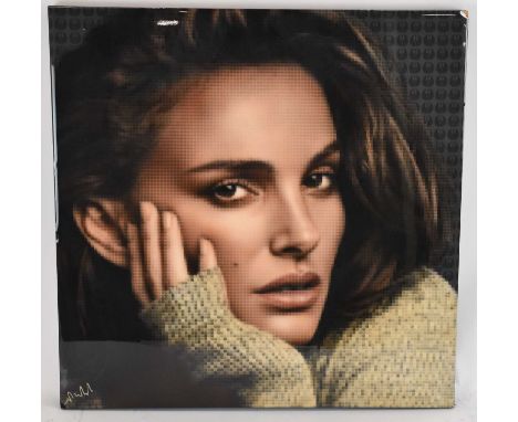 † NICK HOLDSWORTH; a glazed mixed media, 'Natalie Portman', signed lower left, 58.5 x 58.5cm, unframed.Condition Report: Plea