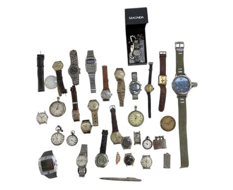 A group of lady's and gentleman's wrist and pocket watches, including a Citizen lady's watch, a Sekonda lady's watch, various