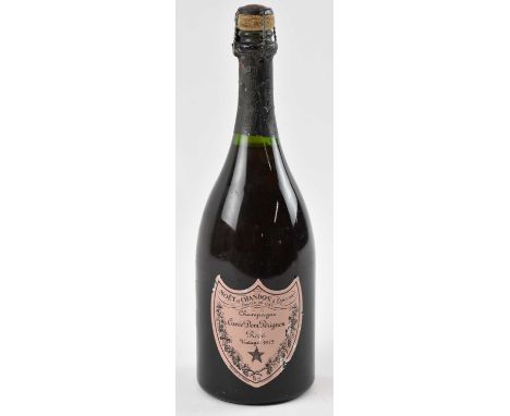 ROSÉ CHAMPAGNE; a bottle of 1975 vintage Moët et Chandon Dom Perignon rosé champagne, 75cl.