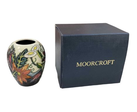 DEBBIE HANCOCK FOR MOORCROFT; a small limited edition vase decorated in the 'Castle Garden' pattern, dated 1999 and numbered 