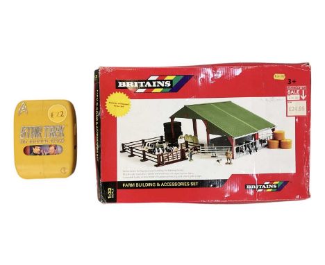 STAR TREK; a cased set of six Original Series Season 1 CDs and a Britains Farm Building and Accessories Set, boxed (2).