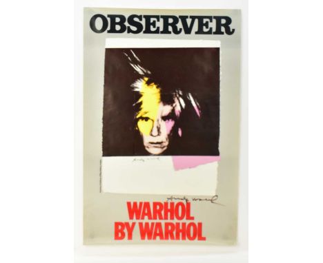 AFTER ANDY WARHOL (American, 1928-1987); an offset lithograph poster, 'Observer', circa 1986, 'Courtesy of Anthony d'Offay Ga